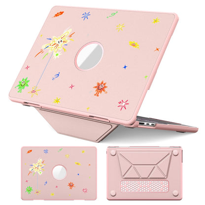 Pattern Printing Laptop Case for MacBook Air 13 inch (2026) A3449 / (2025) A3240 / (2024) A3113 / (2022) A2681 Notebook Kickstand Cover