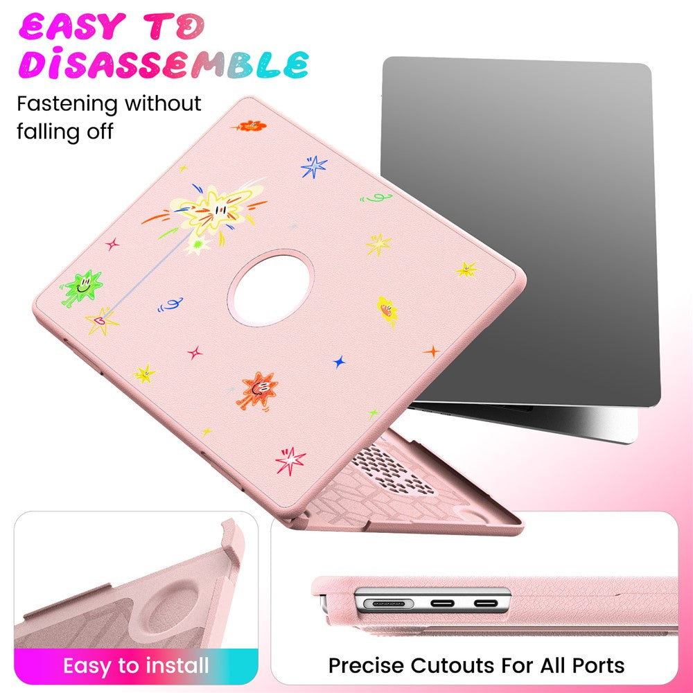 Pattern Printing Laptop Case for MacBook Air 13 inch (2026) A3449 / (2025) A3240 / (2024) A3113 / (2022) A2681 Notebook Kickstand Cover
