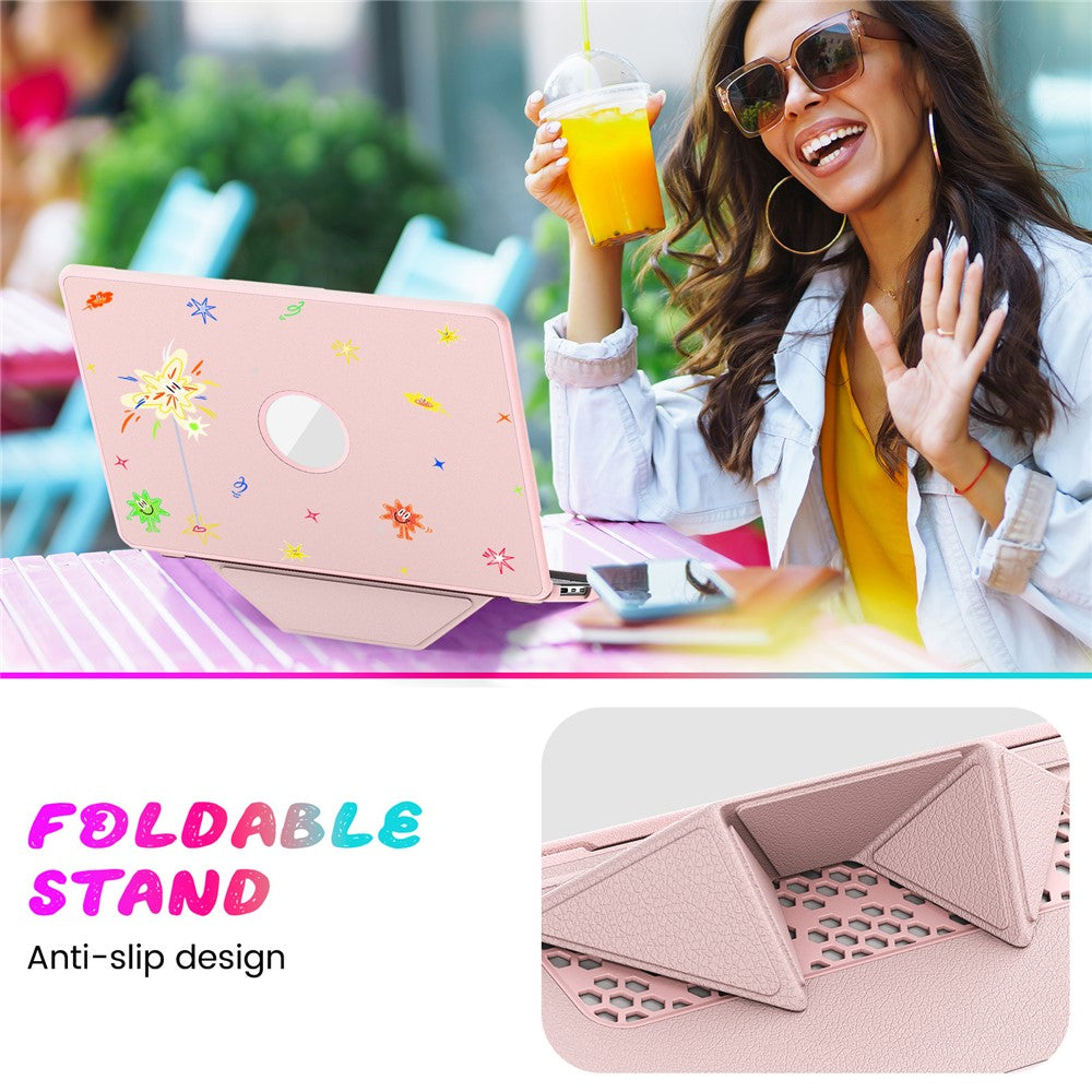 Pattern Printing Laptop Case for MacBook Air 13 inch (2026) A3449 / (2025) A3240 / (2024) A3113 / (2022) A2681 Notebook Kickstand Cover
