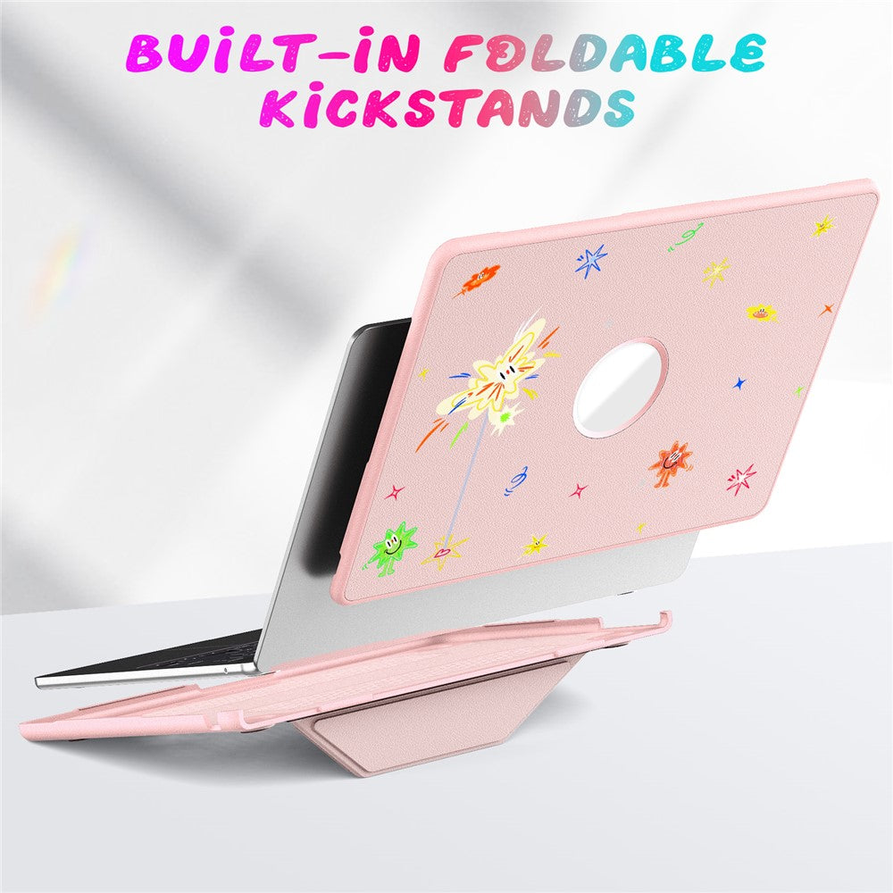 Pattern Printing Laptop Case for MacBook Air 13 inch (2026) A3449 / (2025) A3240 / (2024) A3113 / (2022) A2681 Notebook Kickstand Cover