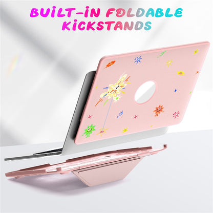 Pattern Printing Laptop Case for MacBook Pro 13 inch (2020) / (2019) / (2018) / (2017) / (2016) Notebook Kickstand Cover