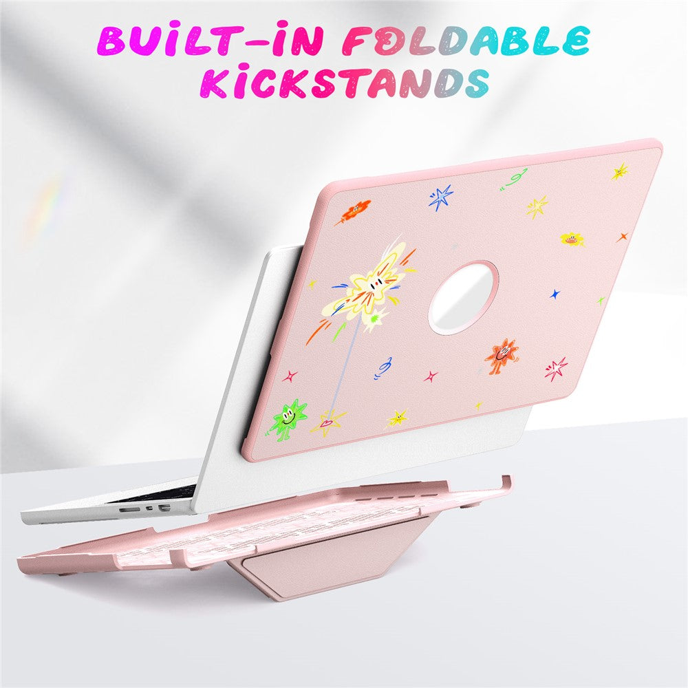 Pattern Printing Laptop Case for MacBook Pro 14 inch (2026) A3427 A3426 / (2025) A3434 A3112 A3185 A3401 / (2024) A2918 A2992 / (2023) A2779 / (2022) / (2021) A2442 Notebook Kickstand Cover