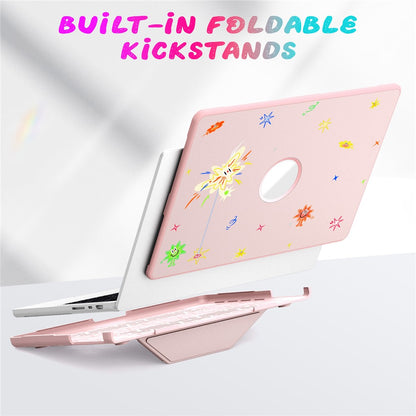 Pattern Printing Laptop Case for MacBook Pro 14 inch (2026) A3427 A3426 / (2025) A3434 A3112 A3185 A3401 / (2024) A2918 A2992 / (2023) A2779 / (2022) / (2021) A2442 Notebook Kickstand Cover