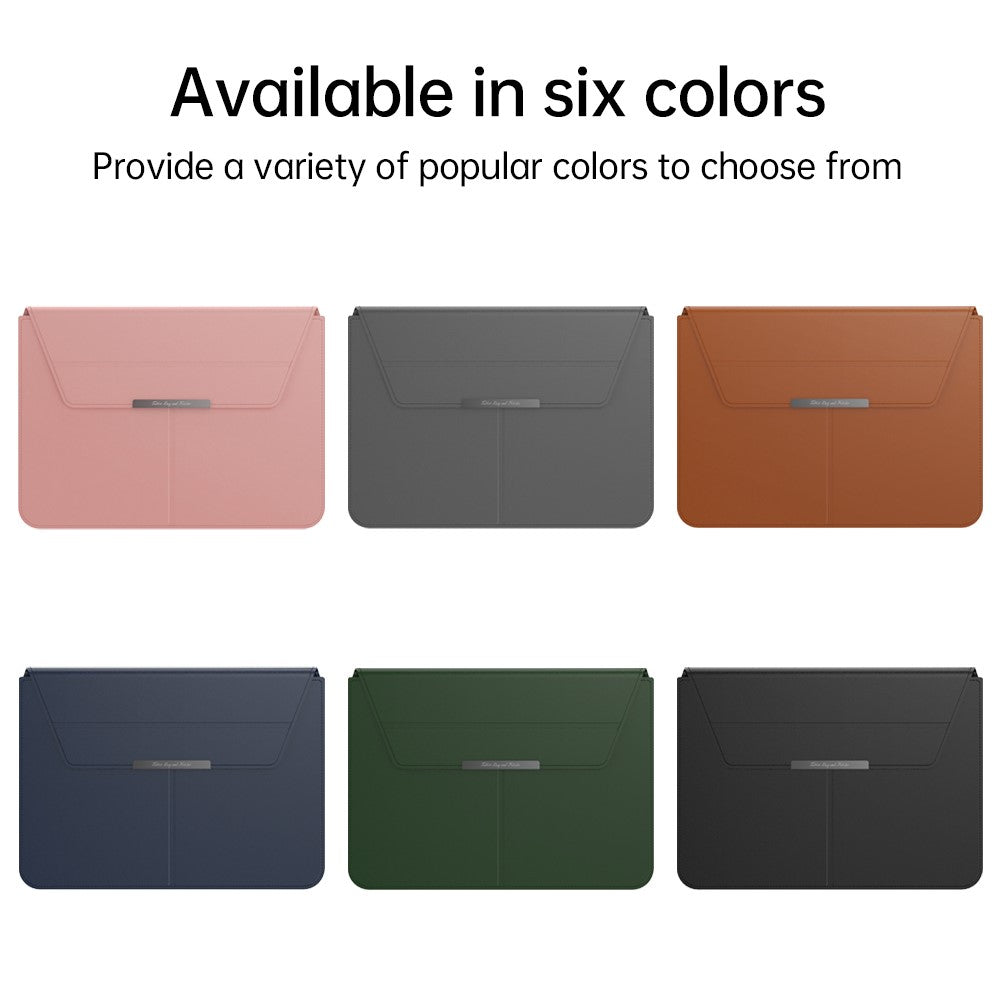 For 13 - 14 inch Laptop Sleeve with Stand PU Leather Detachable Case Protective Cover