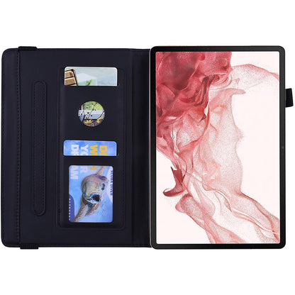 For Samsung Galaxy Tab S11 Ultra Tablet Case Card Slots Leather Cover Flower Pattern