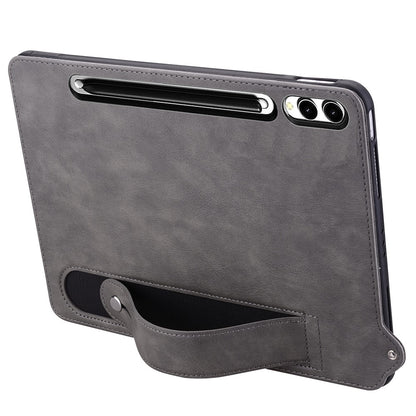 For Samsung Galaxy Tab S11 Ultra Case Hand Strap Kickstand Leather Tablet Cover