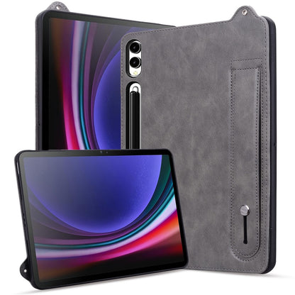 For Samsung Galaxy Tab S11 Ultra Case Hand Strap Kickstand Leather Tablet Cover
