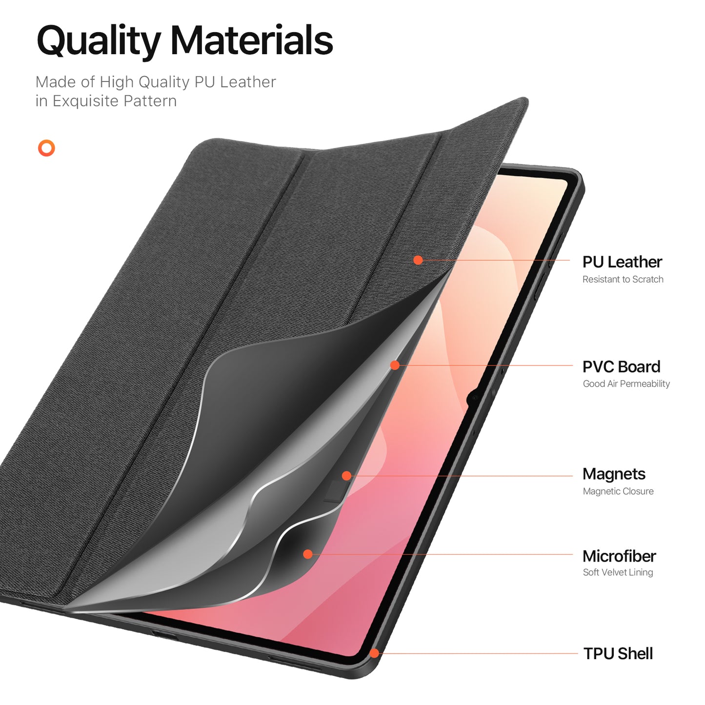 DUX DUCIS For Samsung Galaxy Tab S11 Ultra Case  Domo Series Tri-fold Stand PU Leather Tablet Cover