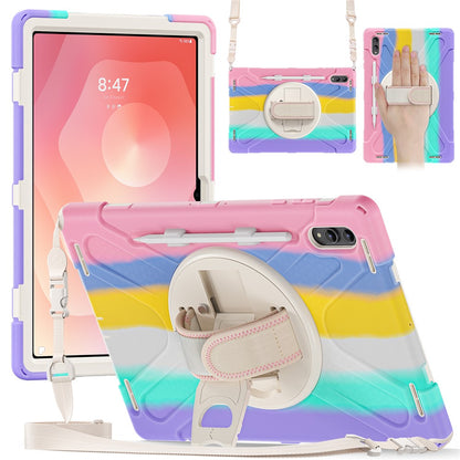 For Samsung Galaxy Tab S11 Ultra Kickstand Case TPU PC Silicone Tablet Cover with Shoulder Strap