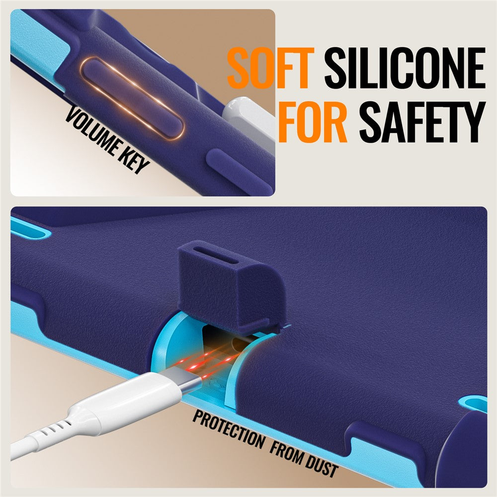 For Samsung Galaxy Tab S11 Ultra Case TPU + PC + Silicone Tablet Cover Swivel Kickstand Handle Grip
