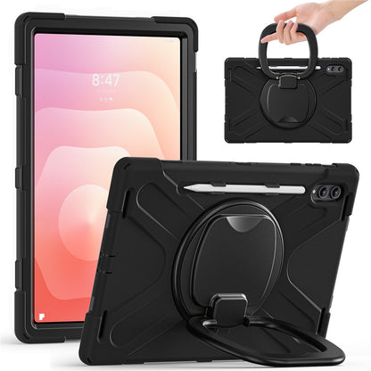 For Samsung Galaxy Tab S11 Ultra Case TPU + PC + Silicone Tablet Cover Swivel Kickstand Handle Grip