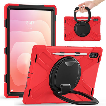 For Samsung Galaxy Tab S11 Ultra Case TPU + PC + Silicone Tablet Cover Swivel Kickstand Handle Grip