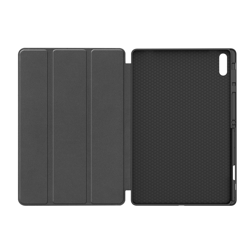 For Samsung Galaxy Tab S11 Ultra Stand Case Shock-Absorbent Leather Tablet Cover with Pen Slot