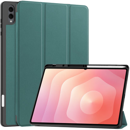 For Samsung Galaxy Tab S11 Ultra Stand Case Shock-Absorbent Leather Tablet Cover with Pen Slot