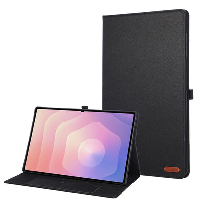 For Samsung Galaxy Tab S11 Ultra Case with Stand Card Holder Cloth Texture Leather Tablet Cover