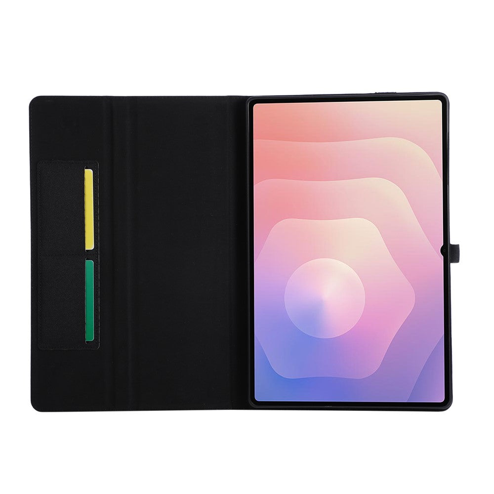 For Samsung Galaxy Tab S11 Ultra Case with Stand Card Holder Cloth Texture Leather Tablet Cover