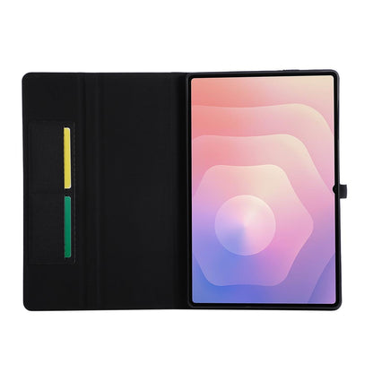 For Samsung Galaxy Tab S11 Ultra Case with Stand Card Holder Cloth Texture Leather Tablet Cover