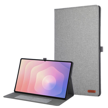 For Samsung Galaxy Tab S11 Ultra Case with Stand Card Holder Cloth Texture Leather Tablet Cover