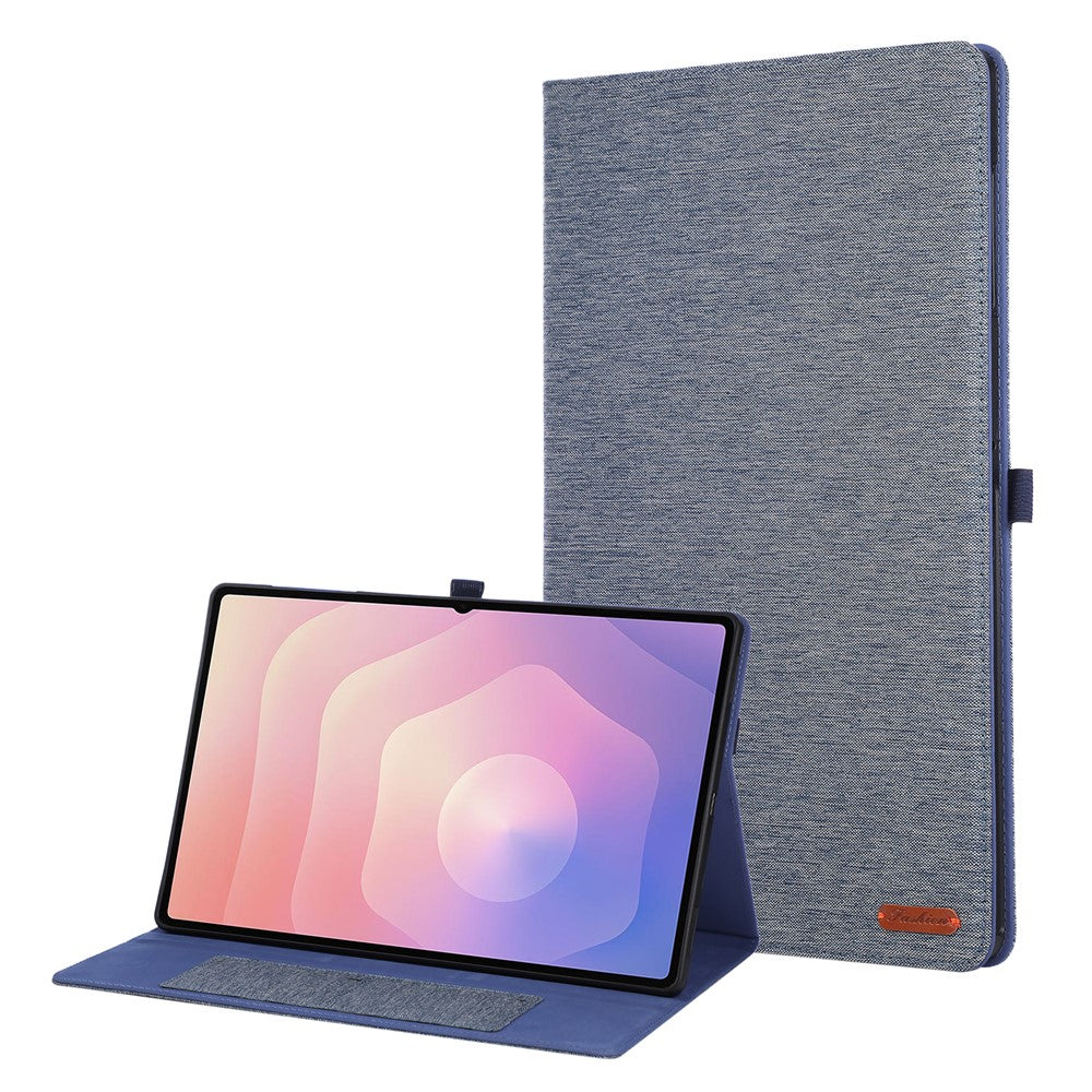 For Samsung Galaxy Tab S11 Ultra Case with Stand Card Holder Cloth Texture Leather Tablet Cover