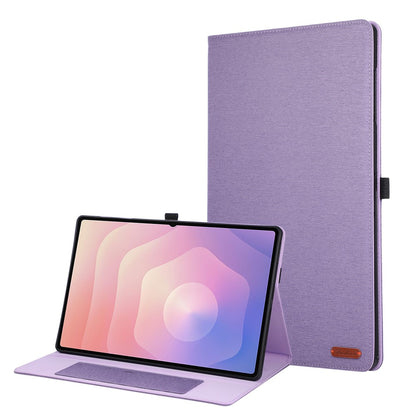 For Samsung Galaxy Tab S11 Ultra Case with Stand Card Holder Cloth Texture Leather Tablet Cover