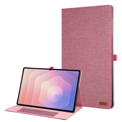 For Samsung Galaxy Tab S11 Ultra Case with Stand Card Holder Cloth Texture Leather Tablet Cover