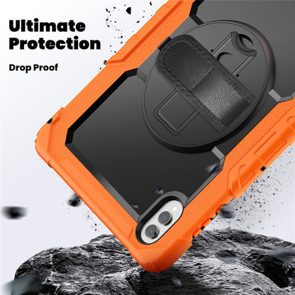 For Samsung Galaxy Tab S11 Ultra Case Hand Strap Kickstand PC + Silicone Tablet Cover with PET Film and Shoulder Strap