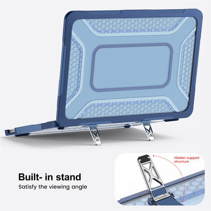 For MacBook Neo 13 inch (2026) Protective Case with Metal Kickstand Honeycomb Cooling Design PC+TPU Laptop Cover