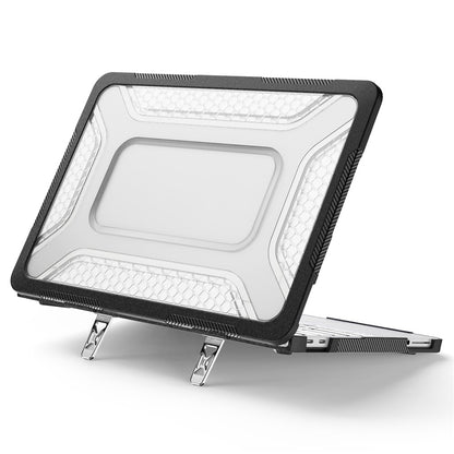 For MacBook Neo 13 inch (2026) Protective Case with Metal Kickstand Honeycomb Cooling Design PC+TPU Laptop Cover