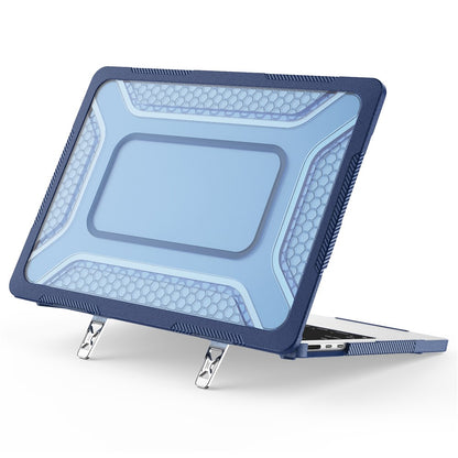 Protective Case with Metal Kickstand for MacBook Air 13 inch (2026) / (2025) / (2024) / (2022) Honeycomb Cooling Design PC+TPU Laptop Cover