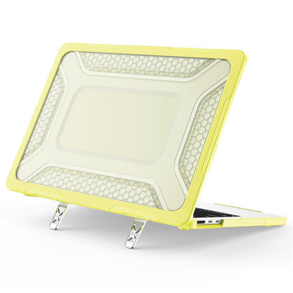 Protective Case with Metal Kickstand for MacBook Air 13 inch (2026) / (2025) / (2024) / (2022) Honeycomb Cooling Design PC+TPU Laptop Cover
