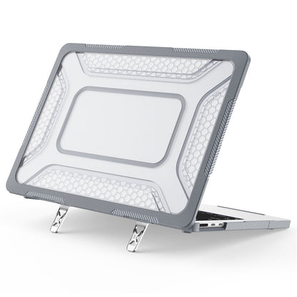Protective Case with Metal Kickstand for MacBook Air 13 inch (2026) / (2025) / (2024) / (2022) Honeycomb Cooling Design PC+TPU Laptop Cover