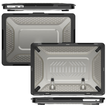For MacBook Air 13 inch (2026) A3449 / (2025) A3240 / (2024) A3113 / (2022) A2681 Heat Dissipation Laptop Case Shockproof Hard PC Soft TPU Kickstand Cover