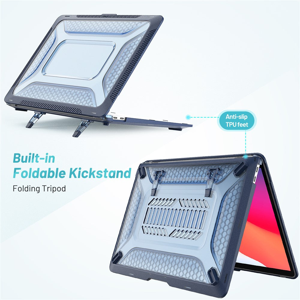 For MacBook Air 13 inch (2020) M1 A2337, A2179 / MacBook Air 13 inch (2018) A1932 Laptop Case Hard PC Soft TPU Kickstand Drop Tested Cover
