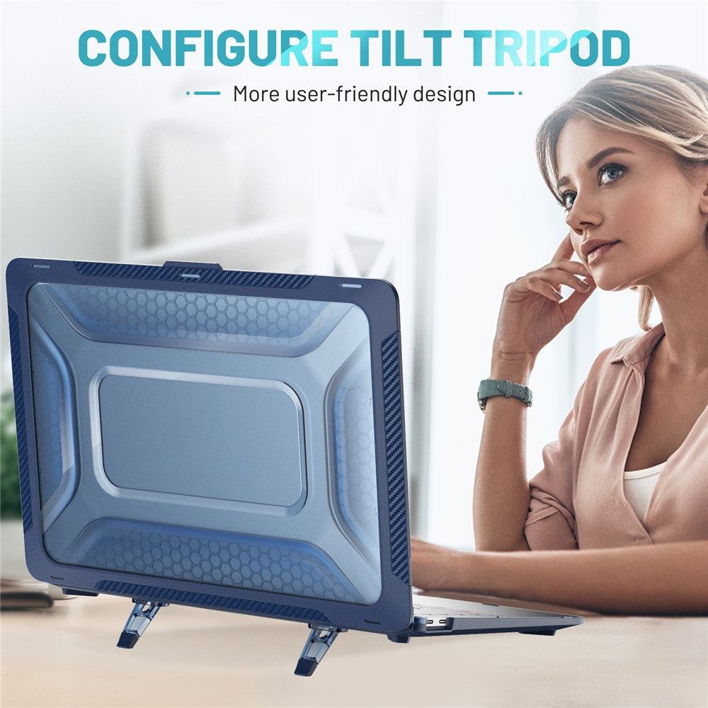 For MacBook Air 13 inch (2020) M1 A2337, A2179 / MacBook Air 13 inch (2018) A1932 Laptop Case Hard PC Soft TPU Kickstand Drop Tested Cover