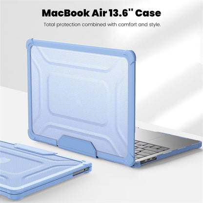 For MacBook Air 13 inch (2026) A3449 / (2025) A3240 / (2024) A3113 / (2022) A2681 Laptop Case PC + TPU Kickstand Heat Dissipation Cover