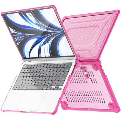 For MacBook Air 13 inch (2026) A3449 / (2025) A3240 / (2024) A3113 / (2022) A2681 Laptop Case PC + TPU Kickstand Heat Dissipation Cover