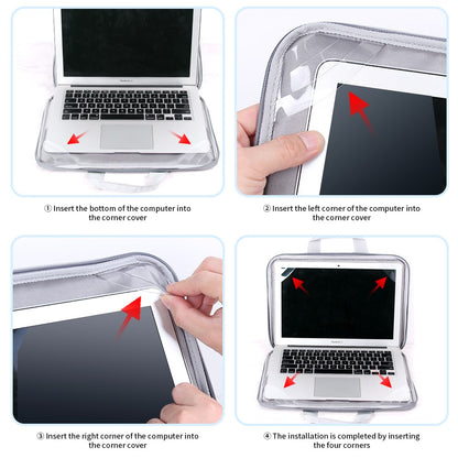 15-15.6 inch Laptop Sleeve Waterproof Oxford Cloth Notebook Handbag with Small Detachable Bag