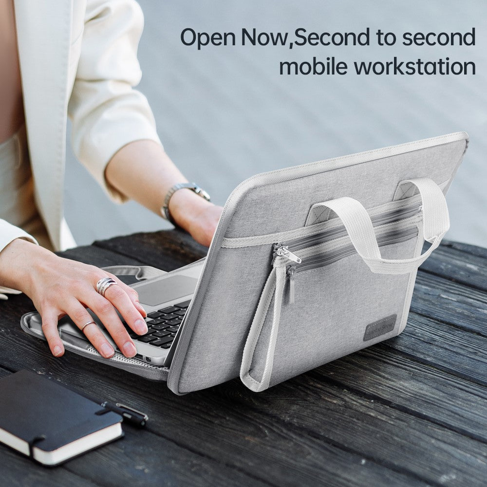 15-15.6 inch Laptop Sleeve Waterproof Oxford Cloth Notebook Handbag with Small Detachable Bag