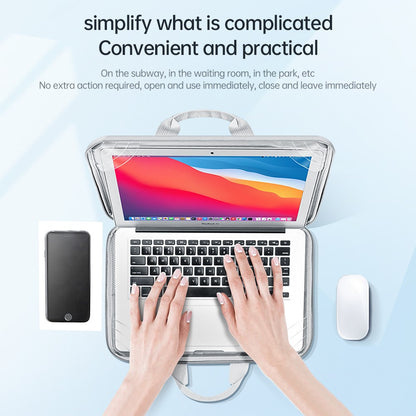 15-15.6 inch Laptop Sleeve Waterproof Oxford Cloth Notebook Handbag with Small Detachable Bag