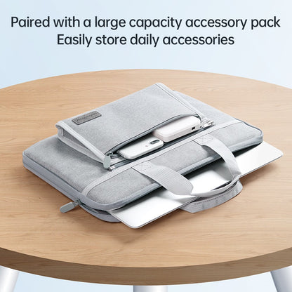 13-14 inch Laptop Handbag Waterproof Oxford Cloth Notebook PC Protective Sleeve with Small Detachable Bag