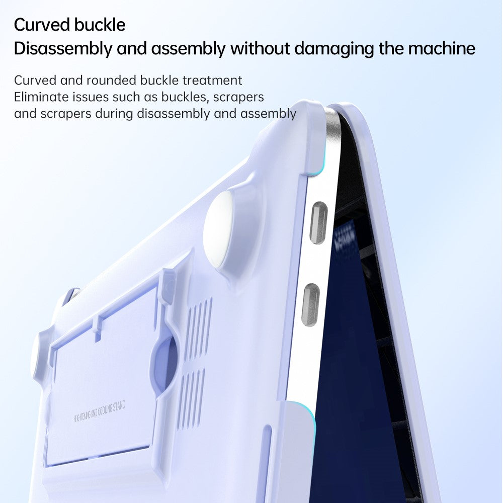 For MacBook Air 13 inch (2018) A1932 / (2020) / (2021) A2179 A2337 Laptop PC Protective Case Heat Dissipation Kickstand Cover