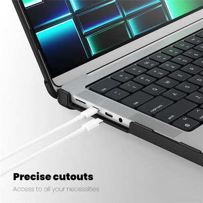 For MacBook Pro 16 inch (2026) A3429 A3428 / (2025) A3186 A3403 / (2024) A2991 / (2023) A2780 / (2021) A2485 Anti-Slip Laptop Case Heat Dissipation PC+TPU Kickstand Cover