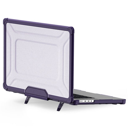 For MacBook Pro 16 inch (2026) A3429 A3428 / (2025) A3186 A3403 / (2024) A2991 / (2023) A2780 / (2021) A2485 Anti-Slip Laptop Case Heat Dissipation PC+TPU Kickstand Cover