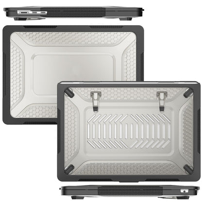 For Macbook Air 15 inch (2026) A3448 / (2025) A3241 / (2024) A311 / (2023) A2941 Anti-Slip Laptop Case Honeycomb Heat Dissipation Kickstand PC+TPU Cover