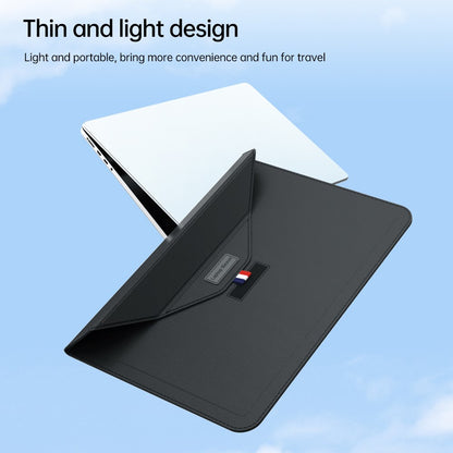 15 Inch Laptop Sleeve Case with Stand Feature PU Leather Storage Bag Slim Envelope