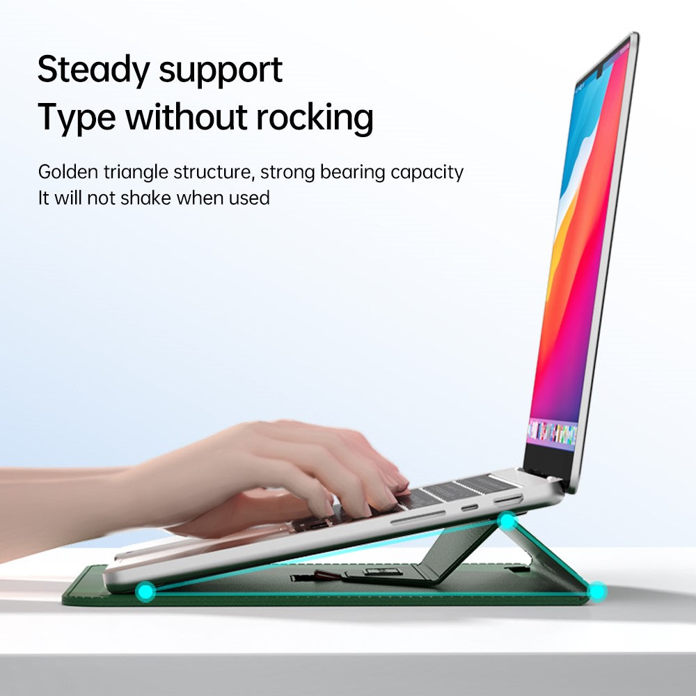13-14 Inch Padded Laptop Bag Stand PU Leather Envelope Laptop Case Carrying Sleeve Bag