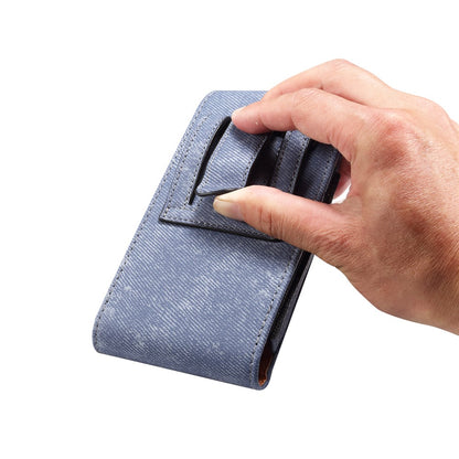 6.7  /  6.9 inch Phone Case Holster for iPhone 16 Pro Max  /  Samsung Galaxy S25 Ultra  /  S24 Ultra , Jeans Cloth Texture Belt Clip Leather Bag