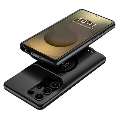 M02 For Samsung Galaxy S26 Ultra TPU Charger Case 6000mAh Extended Battery Magnetic Phone Cover