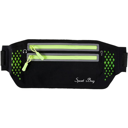 Ultra-thin Dual Zipper Outdoor Running Sports Waist Bag 7.2-inch Phone Storage Fanny Pack