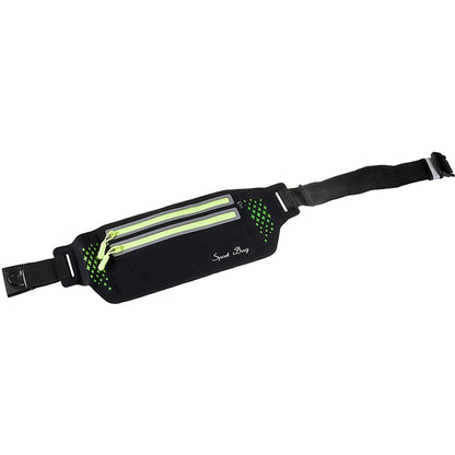 Ultra-thin Dual Zipper Outdoor Running Sports Waist Bag 7.2-inch Phone Storage Fanny Pack